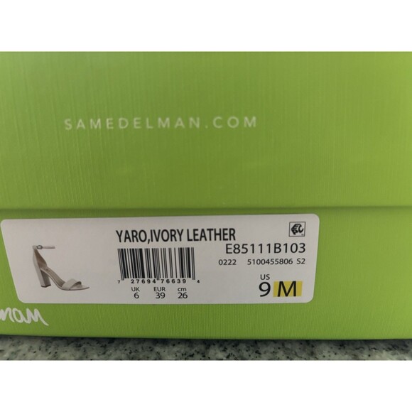 Sam Edelman Women's Yaro Block Heel Sandals Ivory Leather Size US 9 - Picture 7 of 7